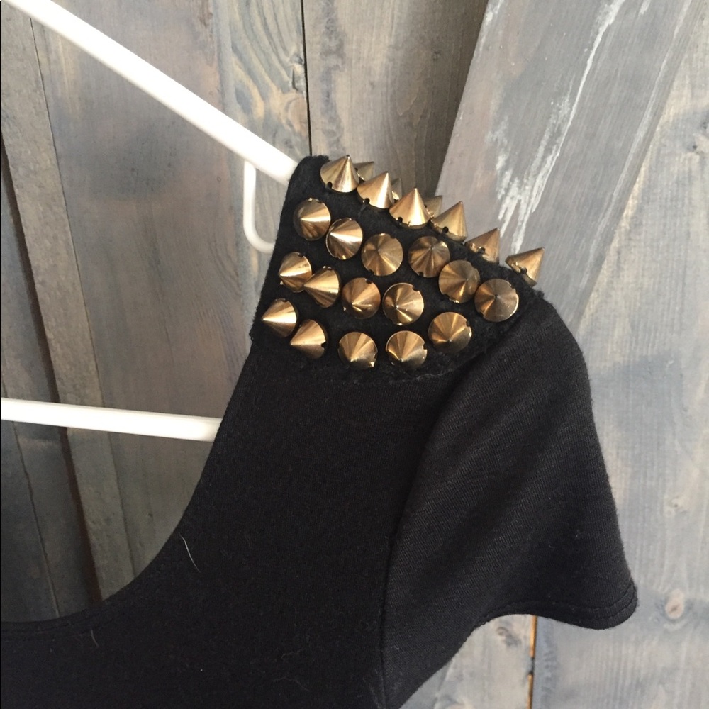 Gold Studded Black Dress - Picture 3 of 4